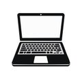 Sleek minimalist laptop computer icon with blank screen for digital technology concepts Royalty Free Stock Photo