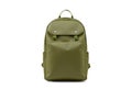 Sleek minimalist olive green backpack with isolated Royalty Free Stock Photo