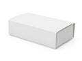 A sleek, minimalist white box with a clean, modern design and sharp edges. isolated on white background Royalty Free Stock Photo