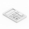 Minimalist White Calculator with Blank Screen and Simple Buttons on White Background image Royalty Free Stock Photo
