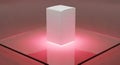 Blank White Product Box with Pink Neon Underglow Royalty Free Stock Photo