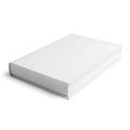 A sleek and minimalist white rectangular box with a subtle open edge design Royalty Free Stock Photo