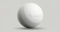 A sleek, minimalistic white sphere with a subtle, gray shadow on a neutral backgroun Royalty Free Stock Photo