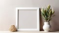 A sleek mockup frame elegantly displayed in a minimalist interior