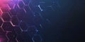 A sleek and modern abstract background with layered hexagonal grids, softly illuminated by a pulsing Royalty Free Stock Photo