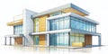 Sleek Modern Architecture Unveiling a Minimalist Building Design Blueprint for Contemporary Structures Royalty Free Stock Photo