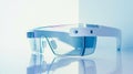 Sleek, modern augmented reality glasses with a minimalist design, reflecting a blend of style and cutting-edge technology Royalty Free Stock Photo
