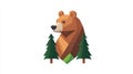 A sleek and modern bear logo, featuring a cartoonstyle emblem design on a clean white background Royalty Free Stock Photo