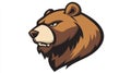 A sleek and modern bear logo, featuring a cartoonstyle emblem design on a clean white background Royalty Free Stock Photo