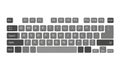 Modern black computer keyboard with backlit keys on dark background for technology and office workspace setup Royalty Free Stock Photo