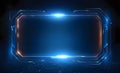 Blue Glowing Rectangle Frame with Technology Background Royalty Free Stock Photo