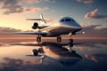 Sleek Modern business jet. Generate AI