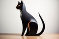 a sleek, modern clock shaped like a minimalist cat silhouette