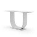 Modern White U- Shaped Console Table on a White Background contemporary furniture Royalty Free Stock Photo