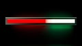 Red and White Status Bar Loading Progress with Neon Green Glow on Dark Background 3D Render Royalty Free Stock Photo