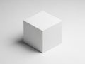 Minimalist 3d white cube on light gray background Royalty Free Stock Photo