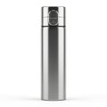 A sleek and modern design of a silver cylindrical object with a button on top Royalty Free Stock Photo