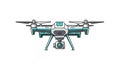 Modern Drone with Camera Vector Illustration Royalty Free Stock Photo