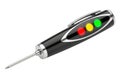 Electronic test pen with red yellow green led indicators for electrical circuit testing Royalty Free Stock Photo