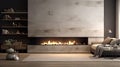 sleek modern fireplace
