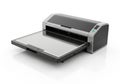 Modern flatbed scanner with tray extended on white background Royalty Free Stock Photo