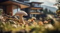 Sleek And Modern House With Mushroom Garden In Vray Tracing