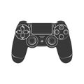 Stylish Black Gamepad Controller Icon Design