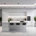 Sleek Modern Kitchen with Light Background Mock-Up