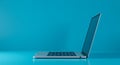 Modern Laptop on a Blue Background Royalty Free Stock Photo
