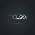 Modern Minimalist BELSO Logo Design on Dark Gray Background Royalty Free Stock Photo