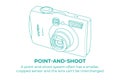 Sleek and Modern Point and Shoot Camera Vector Line Art for Your Design Projects Royalty Free Stock Photo