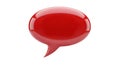 A sleek and modern red speech bubble graphic with a glossy finish and tail Royalty Free Stock Photo