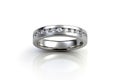 A Sleek And Modern Ring With A Channelset Row Of Diamonds White Background. Generative AI