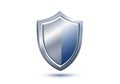 Modern silver shield icon for protection and security concepts Royalty Free Stock Photo