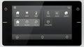 Modern Smart Home Control Panel Interface with Icons for Security, Lighting and Settings Royalty Free Stock Photo