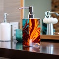 A sleek and modern soap dispenser on the bathroom generative AI