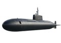 Sleek modern submarine navigates deep ocean with powerful stealth capabilities Royalty Free Stock Photo