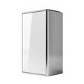A sleek, modern, vertical white and silver rectangular product box with glossy finish reflects light beautifully, perfect for Royalty Free Stock Photo