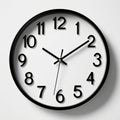A sleek, modern white wall clock designed with minimalist elements and cut-outs Royalty Free Stock Photo