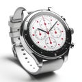 Modern Chronograph Watch on White Background Royalty Free Stock Photo