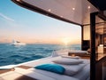 Sleek and modern yacht deck for leisure and relaxation