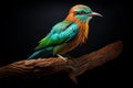 Sleek Motmot bird fullbody. Generate Ai