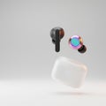 Sleek Multi-Color Wireless Earbuds And Charging Case Concept Image Ideal For Electronics And Lifestyle Stock Royalty Free Stock Photo