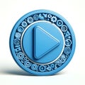 Sleek Navigation: Blue Next Page Button, Generative AI.