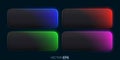 Sleek neomorphic buttons with colorful neon glow. Modern UI elements. Royalty Free Stock Photo