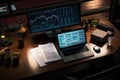 Sleek Oak Conference Table in Illuminated Corporate Office Royalty Free Stock Photo