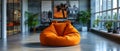 Sleek Office Haven: Minimalism Meets Tech with a Cozy Twist. Concept Office Design, Minimalist