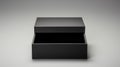 sleek open black box top view
