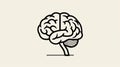 A sleek outline of a brain icon symbolizing human thought, ideal for web design and creative projects