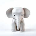 Sleek And Playful Small Light Grey Toy Elephant - 3d Rendered Contest Winner Royalty Free Stock Photo